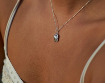 Silver Limpet Shell Necklace, Silver Shell Jewellery Necklace
