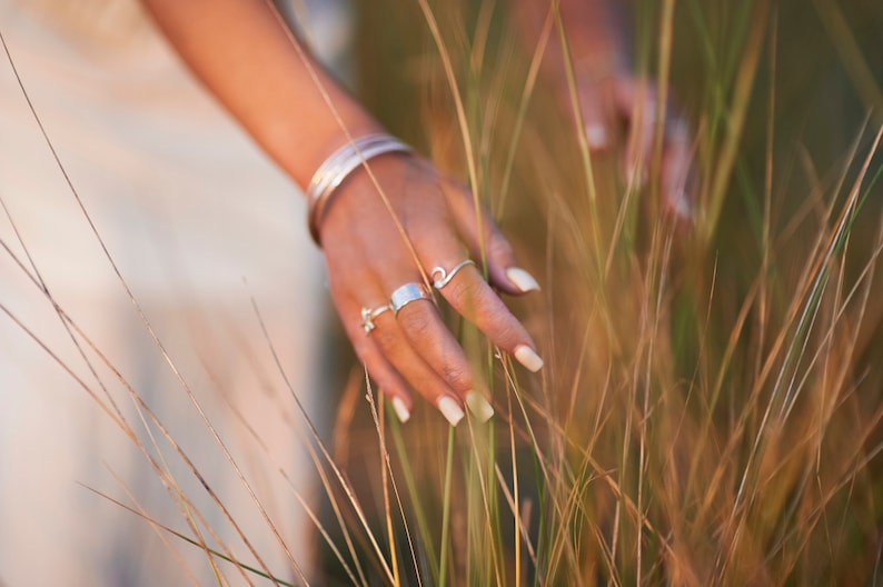 Sterling Silver Wide Band Ring. Textured Statement Ring image 3