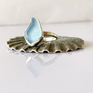 Sea glass silver rings, silver sea glass rings