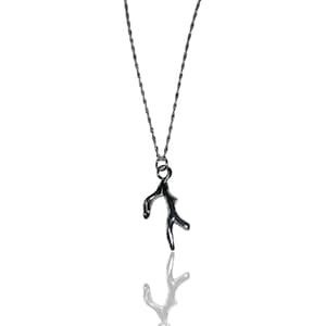 Silver Seaweed Pendant Necklace, Seagrass Silver Necklace