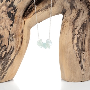 Sea Glass Necklace, Silver Sea Glass Necklace, Sea Glass Seafoam Necklace