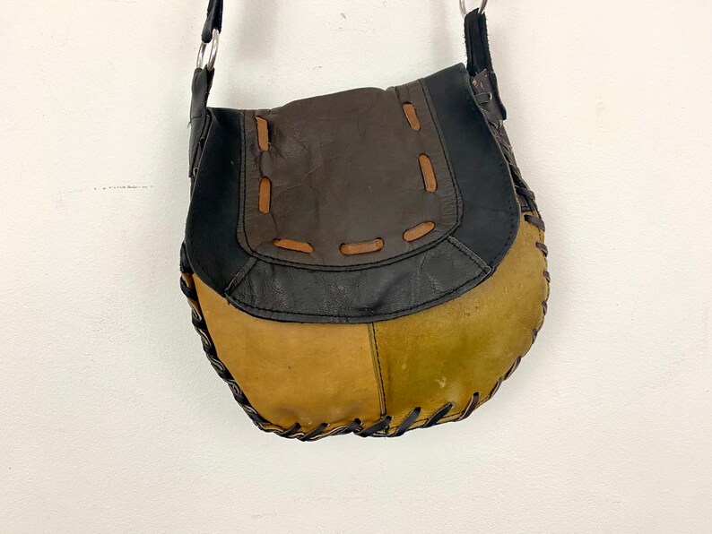 Vintage Boho Deerskin Bag 1970\u2019s Handmade Satchel Purse.