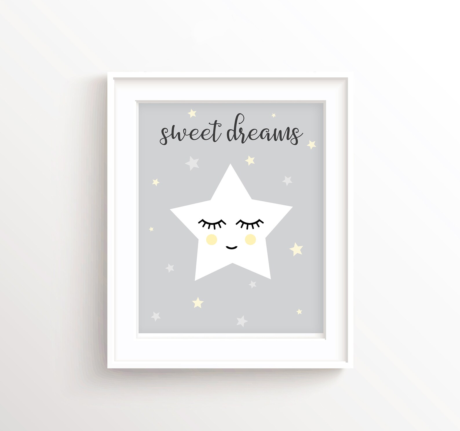 Moon and Stars Nursery Print Set of 3 Digital Prints Star Etsy