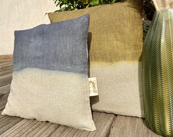 Linen Cushion Grey Tie Dye  Decorative Textile Home Accessories Bohemian Style
