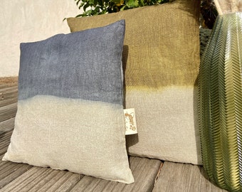 Grey Tie Dye Linen Cushion Decorative Textile Home Accessories Bohemian Style