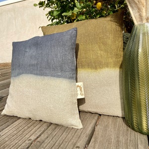 Grey Tie Dye Linen Cushion Decorative Textile Home Accessories Bohemian Style