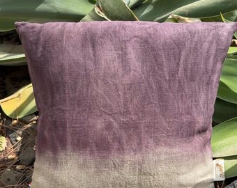Plum Purple Tie Dye Linen Cushion Decorative Textile Home Accessories Bohemian Style