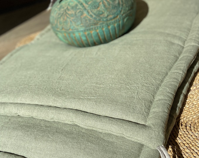 Featured listing image: Dyed Padded Mattress Topper Linen Fleece Floor Mattress Japanese Double Sided Mattress Topper Linen Padded Mattress