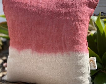 Terracotta Brick Pink Tie Dye Linen Cushion Decorative Textile Home Accessories Bohemian Style