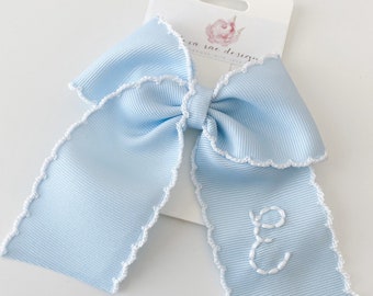 Initial Hand- Embroidered Bow