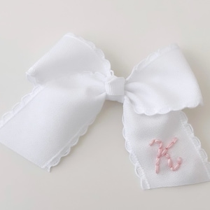 Initial Hand- Embroidered Bow