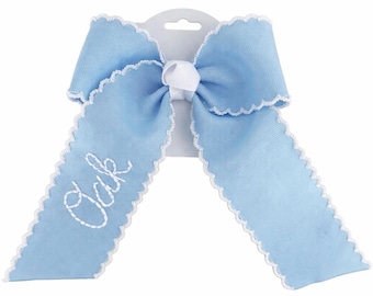 Initial Hand- Embroidered Bow