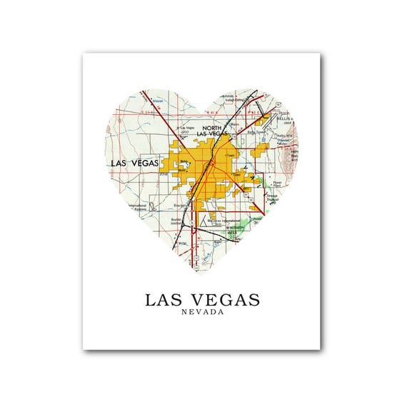 Las Vegas Carte Coeur Impression Art De Carte De Las Vegas Etsy Las Vegas Carte Coeur Impression Art De Carte De Las Vegas Etsy