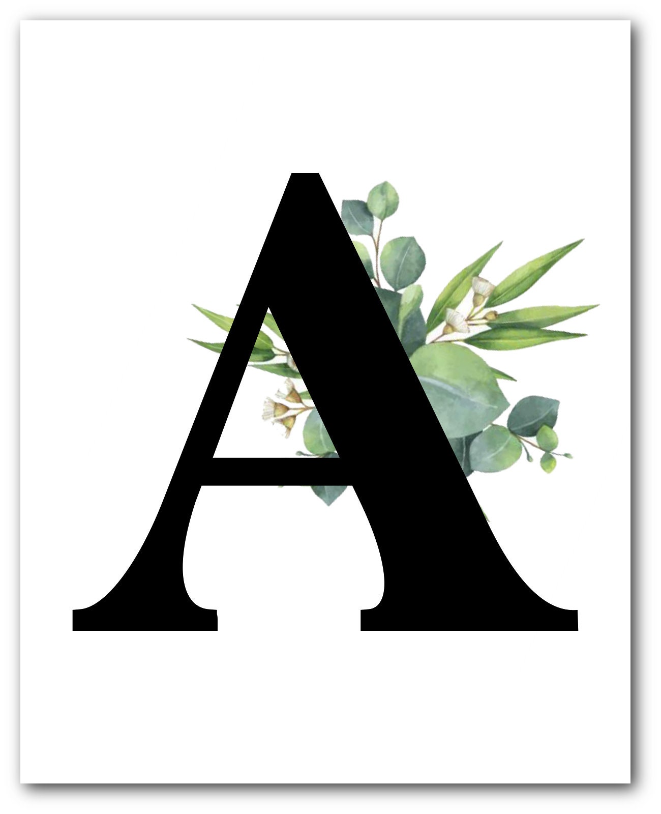 Botanical Letter Art Print Alphabet Initials Wedding - Etsy UK