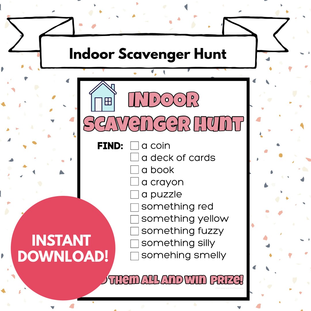 Printable Kids and Toddlers Indoor Scavenger Hunt - A Perfect Family ...