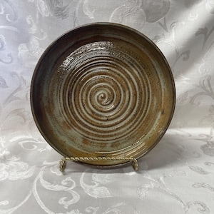 Large Platter:  Brownish Beige on Speckled Clay