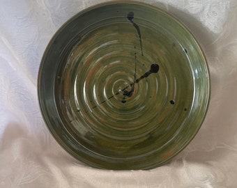 Large Platter:  Green/Brown with Black Accents