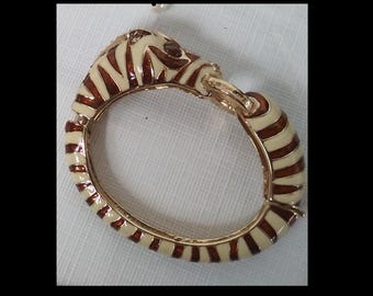 CINER Vintage enamel, crystal, gold plate zebra bracelet - EXCELLENT CONDITION