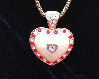 Colgante de corazón de Jackie Kennedy - vintage
