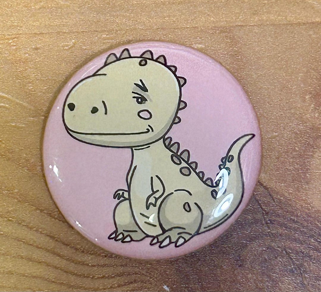 Lil T-rex 1.25 Inch Button *original Artwork* - Etsy