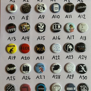Music One Inch Button Mix & Match *Pick any 5*