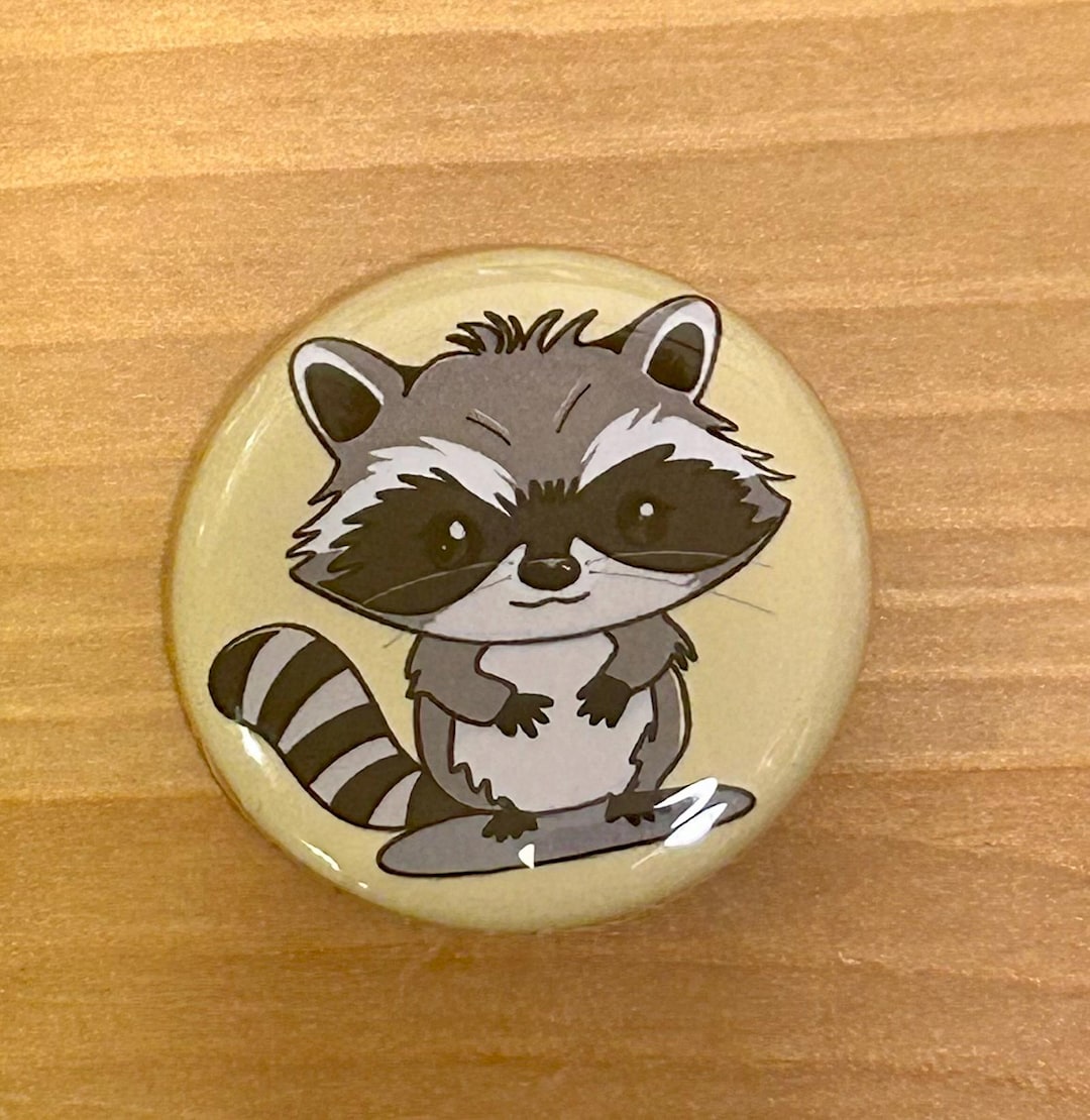 Cute Raccoon 1.25 Inch Button *original Artwork * - Etsy