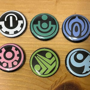 Phantasy Star Sectie-ID One Inch Button Lot (10 knoppen)