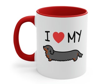 I love my dachshund mug cup gift dog lover gift doxie wiener dog sausage dog weenie dog cute dog kawaii animals dogs puppy puppies