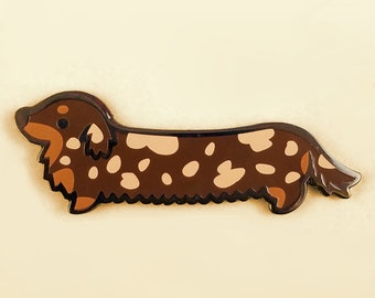 Dachshund enamel pin wiener dog sausage lapel pin brooch badge flair collar pin hat pin cute dog kawaii animals dogs puppy puppies accessory