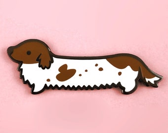 Dachshund enamel pin wiener dog sausage lapel pin brooch badge flair collar pin hat pin cute dog kawaii animals dogs puppy puppies accessory