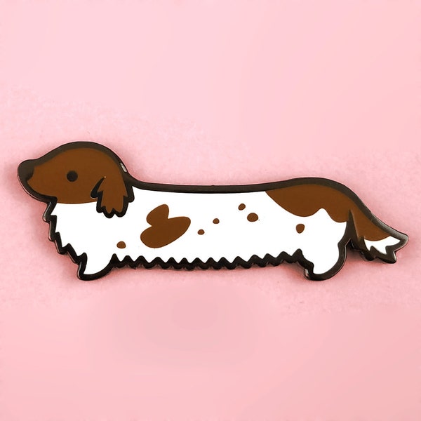 Dachshund enamel pin wiener dog sausage lapel pin brooch badge flair collar pin hat pin cute dog kawaii animals dogs puppy puppies accessory