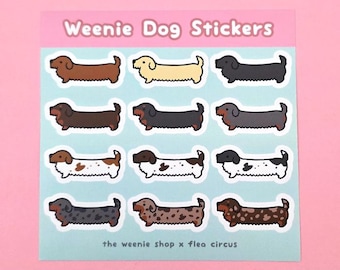 Dachshund sticker sheet wire hair matte vinyl weenie dog weiner dog sausage animals decoration scrapbooking cute animal doxie kawaii