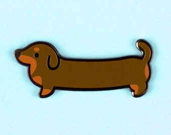 Dachshund enamel pin wiener dog sausage lapel pin brooch badge flair collar pin hat pin cute dog kawaii animals dogs puppy puppies accessory