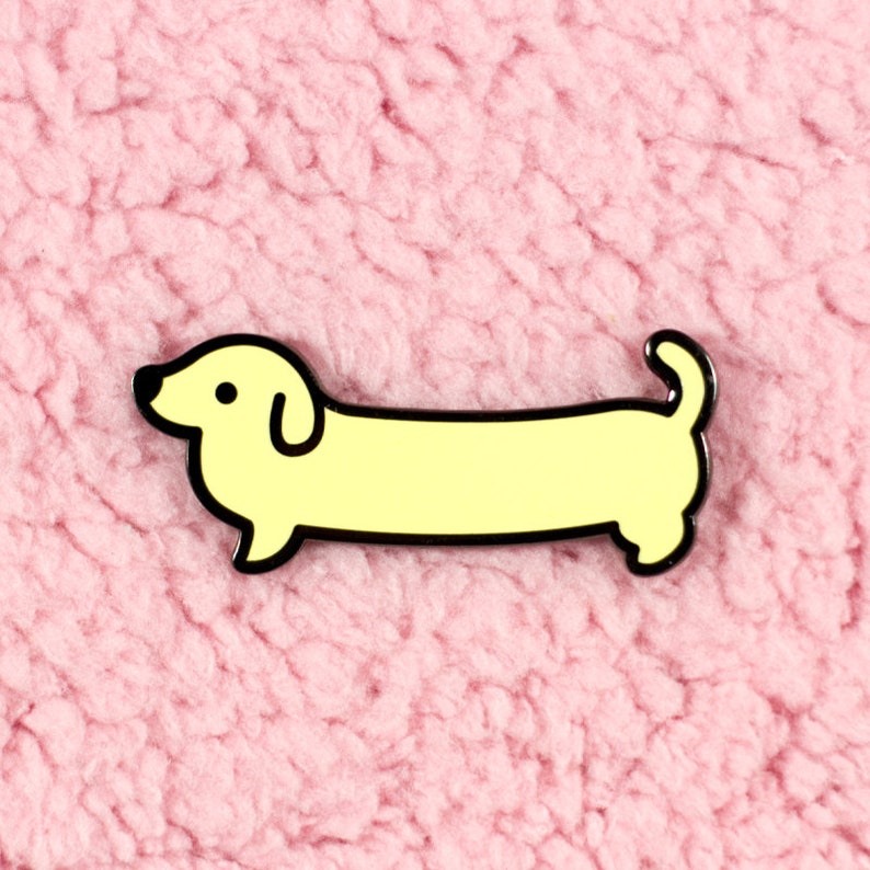 Dachshund enamel pin wiener dog sausage lapel pin brooch badge flair collar pin hat pin cute dog kawaii animals dogs puppy puppies accessory image 2