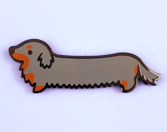 Dachshund enamel pin wiener dog sausage lapel pin brooch badge flair collar pin hat pin cute dog kawaii animals dogs puppy puppies accessory