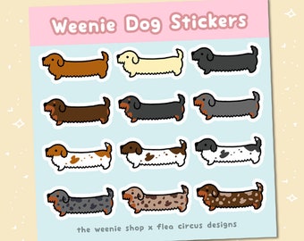 Dachshund sticker sheet wire coat matte vinyl weenie dog weiner dog sausage animals decoration scrapbooking cute animal doxie kawaii