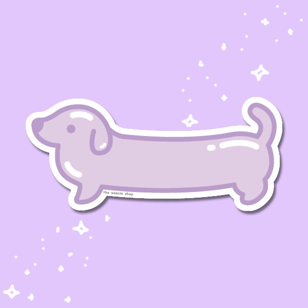 Dachshund 6 inch weatherproof vinyl sticker weiner dog weenie dog sausage wiener hotdog hot dog scrapbooking cute animal doxie kawaii