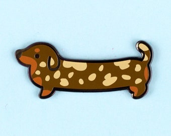 Dachshund enamel pin wiener dog sausage lapel pin brooch badge flair collar pin hat pin cute dog kawaii animals dogs puppy puppies accessory