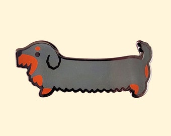 Dachshund enamel pin wiener dog sausage lapel pin brooch badge flair collar pin hat pin cute dog kawaii animals dogs puppy puppies accessory