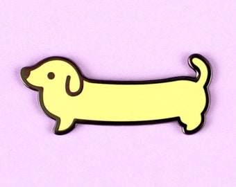 Dachshund enamel pin wiener dog sausage lapel pin brooch badge flair collar pin hat pin cute dog kawaii animals dogs puppy puppies accessory