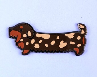 Dachshund enamel pin wiener dog sausage lapel pin brooch badge flair collar pin hat pin cute dog kawaii animals dogs puppy puppies accessory