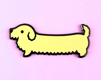 Dachshund enamel pin wiener dog sausage lapel pin brooch badge flair collar pin hat pin cute dog kawaii animals dogs puppy puppies accessory