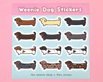 Dachshund sticker sheet short hair matte vinyl weenie dog weiner dog sausage animals decoration scrapbooking cute animal doxie kawaii