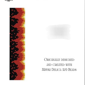 Flames Bead Loom Bracelet Pattern Designed for Miyuki Delica 11/0 beads
