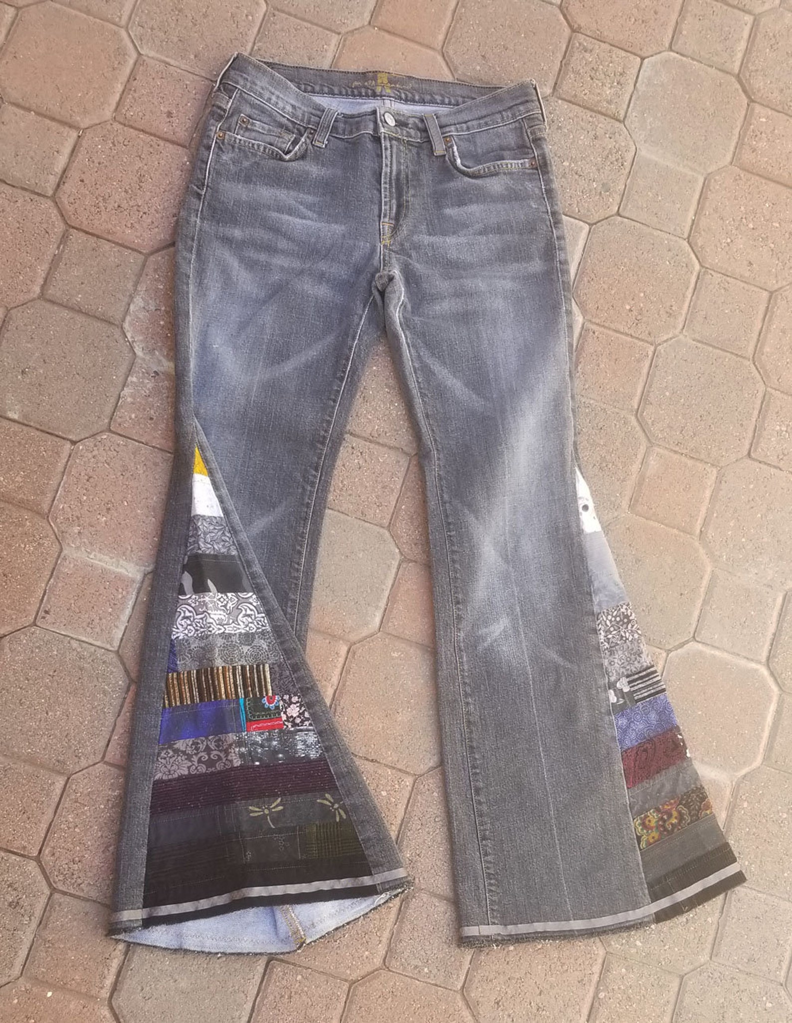 Faded Bell Bottoms Jeans - Black main image 1
