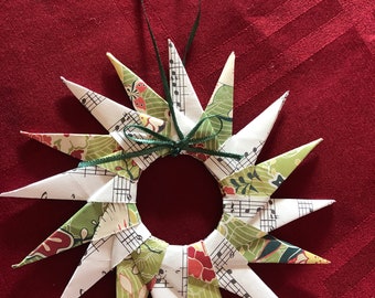 Origami Starburst Christmas Ornaments