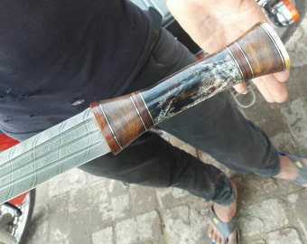 Handmade 32"  Damascus steel  Sword with leather sheath