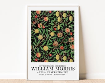 William Morris Exhibition Poster, William Morris print, Art Nouveau, Morris Flower pattern, Digital Download, Trendy vintage printable art