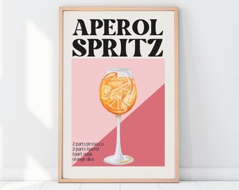 Aperol Spritz poster, Aperol Spritz print, Aperol poster, Printable wall art, Digital Art poster, Aperol Print, Poster Aperol,Cocktail print
