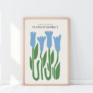 Flower Market Amsterdam print, Amsterdam Flower Art, Tulip Art Print, Flower Market, Printable Wall Art, Floral Art print, Tulips